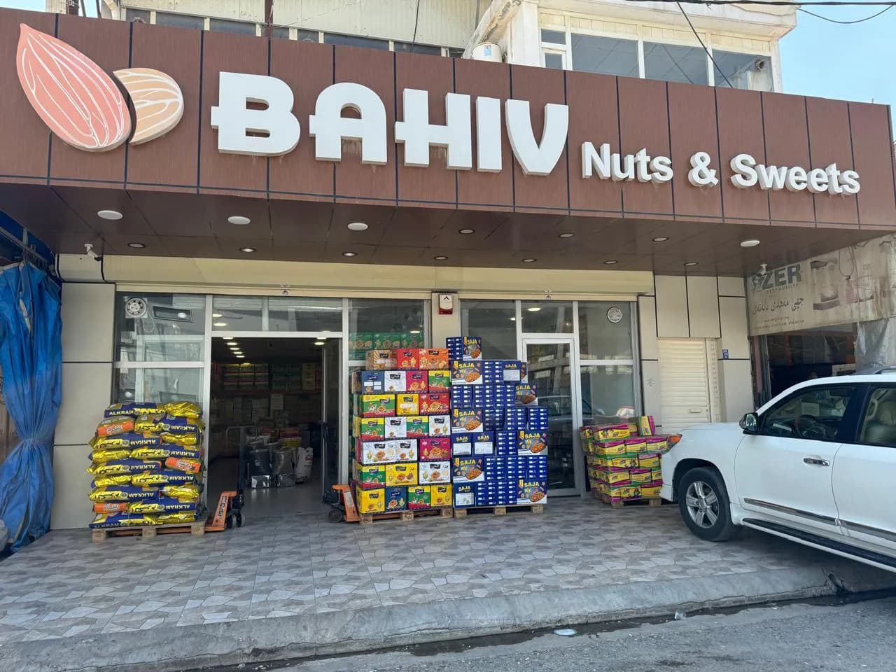 BAHIV Nuts & Sweets store front during the day